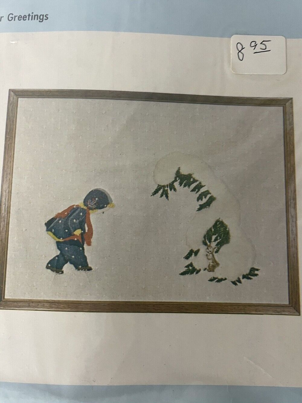 Vintage Crewl Embroidery Kit "Winter Greetings" Holiday